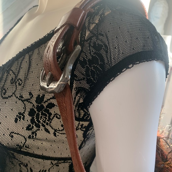 Handmade mohair purse on tooled leather utility belt. - Picture 4 of 8